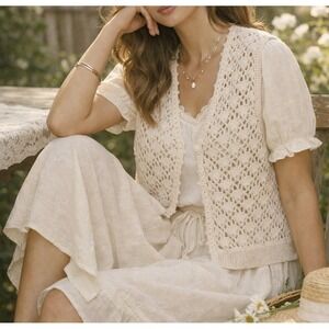 Vintage Crochet Knit Sweater Vest